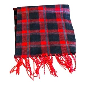 ⭐Royal Rossi Red & Black Plaid  52x11 scarf
